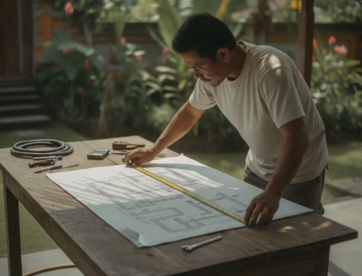 Jayatri Pool Gianyar swimming pool service and contracting in Gianyar, Bali — illustrative AI-generated image