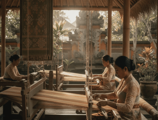 Pejeng Kangin Women's Weaving Collective, Pejeng Kangin, Gianyar, Bali — illustrative AI-generated image (Gemini)