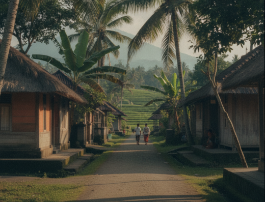 I Nyoman Sugata Palm Sugar Workshop, Sidemen, Karangasem, Bali — illustrative AI-generated image (Gemini)