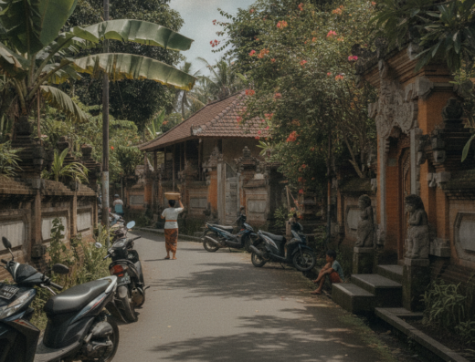 Dewa Malen Wood Carving Studio, Mas, Ubud, Bali — illustrative AI-generated image (Gemini)