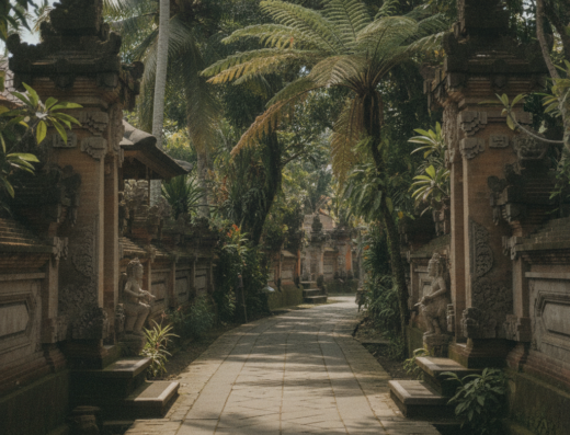 Gusti Wood Carving, Mas, Ubud, Bali — illustrative AI-generated image (Gemini)