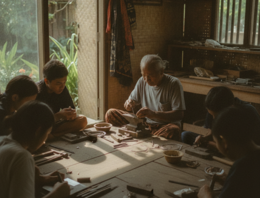 Wayan Silver Jewelry Workshop, Ubud, Gianyar, Bali — illustrative AI-generated image (Gemini)