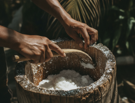 Traditional Kusamba Salt Farming, Kusamba Beach, Klungkung, Bali — illustrative AI-generated image (Gemini)