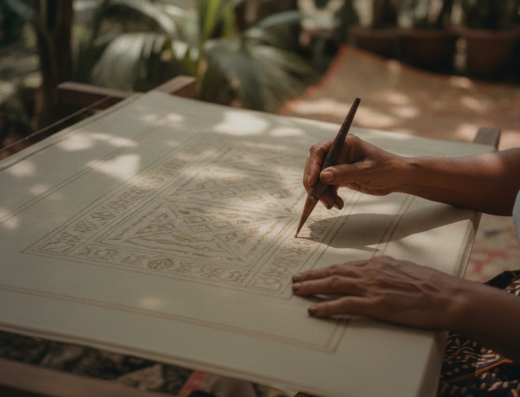 Sari Amerta Batik Collection, Tohpati, Denpasar, Bali — illustrative AI-generated image (Gemini)