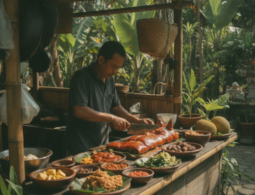 Warung Babi Guling Pak Malen, Seminyak, Kuta, Badung, Bali — illustrative AI-generated image (Gemini)