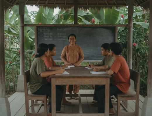 Putu's Balinese & Indonesian Language Center Sanur, Sanur, Denpasar, Bali — illustrative AI-generated image (Gemini)