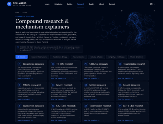 Cellworks — Research Peptides for Laboratory Use